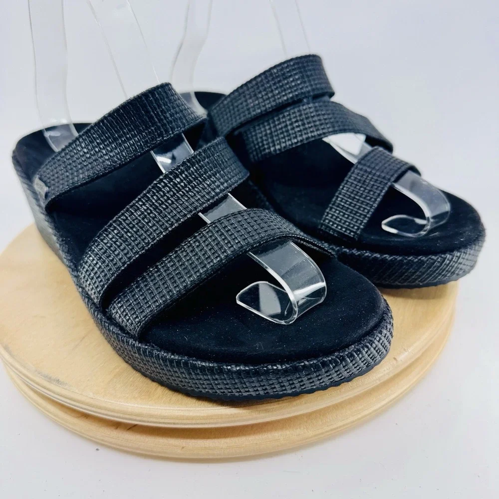 Skechers Martha Stewart Beverlee Platform Sandals Womens 9 Black‎ Comfort Shoes
